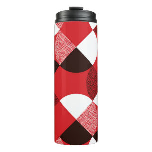 Red Textured Diagonal Dynamic Pattern Thermosbecher