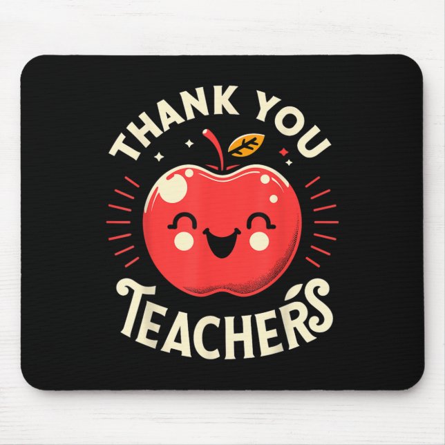 Red Thank You Teachers Motivational Appreciation F Mousepad (Vorne)