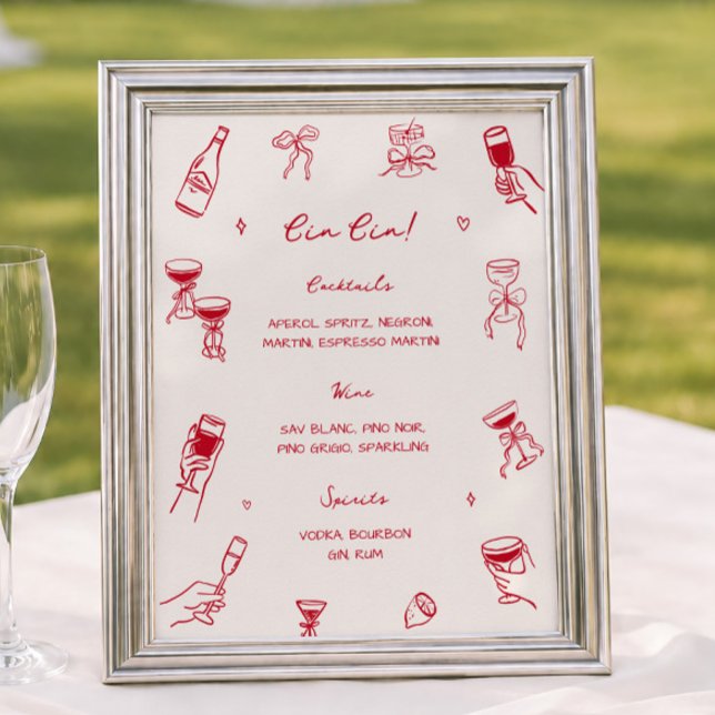 Red Thates Amore Brautparty Cin Cin Cin Bar Poster (Von Creator hochgeladen)