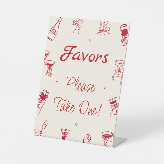 Red Thates Amore Brautparty Gefallen Sockelschild (Vorderseite)