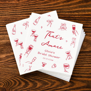 Red Thates Amore Brautparty Serviette