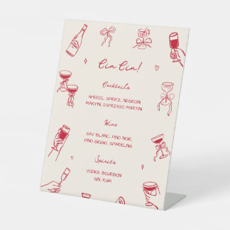 Red That's Amore Brautparty Cin Cin Cin Bar Sockelschild