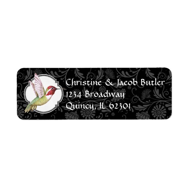 Red Throated Hummingbird Return Address Label (Vorne)