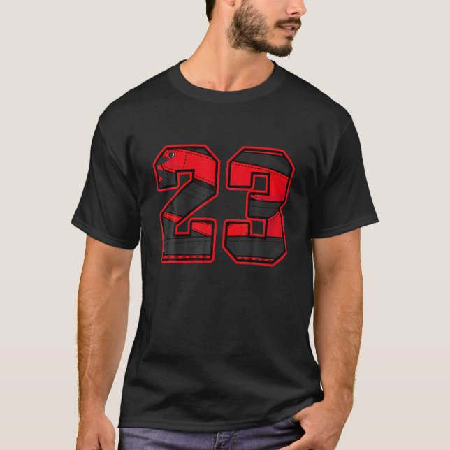 Red Thunder 4S T-Shirt Match Number 23 Streetwear  (Vorderseite)