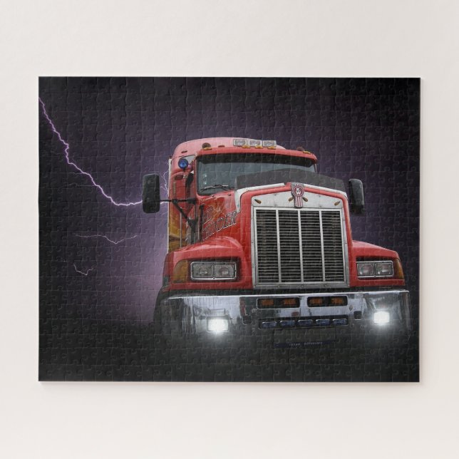 Red Thunder KW Big Rig 18 Wheeler Puzzle (Horizontal)