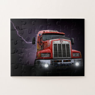 Red Thunder KW Big Rig 18 Wheeler Puzzle
