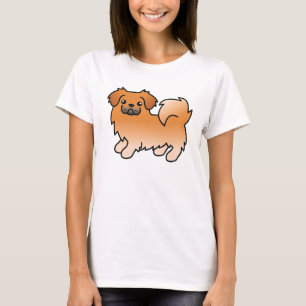 Red Tibetan Spaniel Cartoon Dog T-Shirt