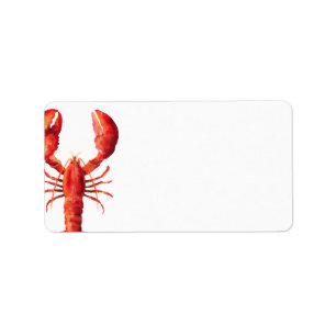 Red Tide   Lobster Themed Blank Address Adressaufkleber
