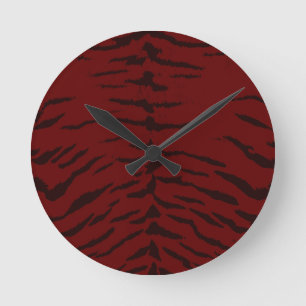 Red Tiger Digital Print Runde Wanduhr
