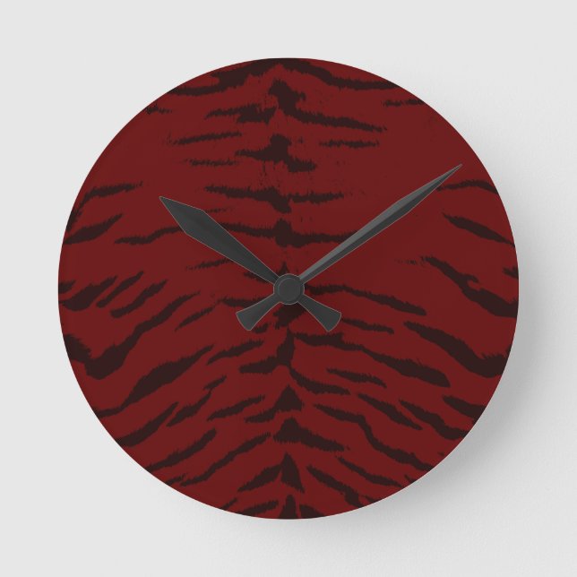 Red Tiger Digital Print Runde Wanduhr (Vorderseite)