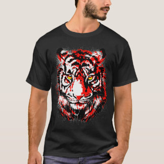 Red Tiger Head Realitäre Tiger Eyes T-Shirt