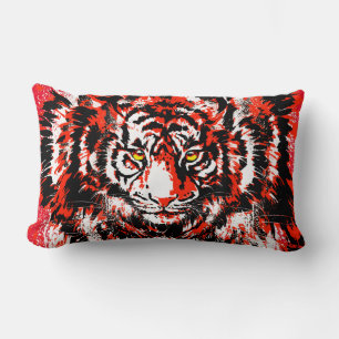 Red Tiger Head Theme Kissen Print