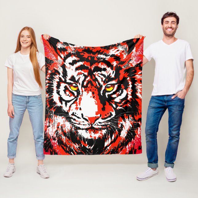 Red Tiger Head - Tiger Fleece Blanket (Beispiel)