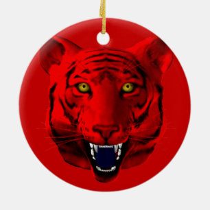 Red Tiger Keramikornament