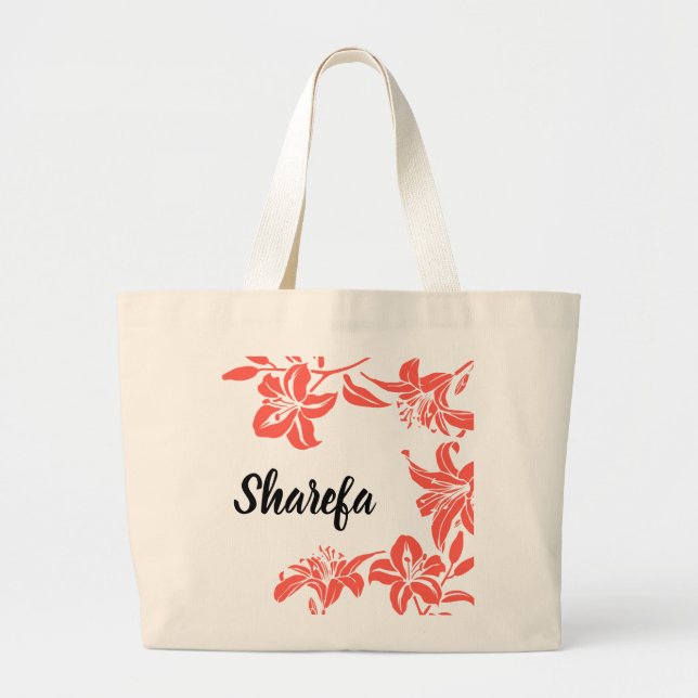 Red Tiger Lilly Tote Bag Jumbo Stoffbeutel (Vorne)