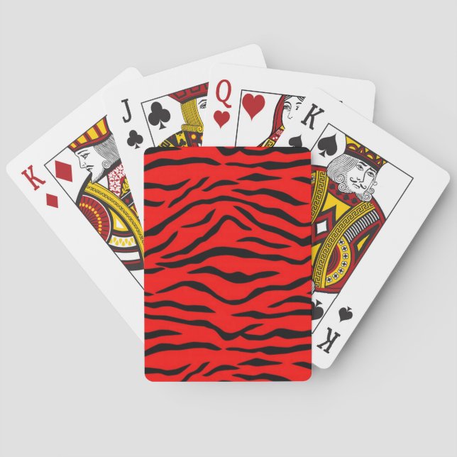 Red Tiger Pattern Spielkarten (Rückseite)