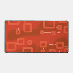 Red Tint Geometric Squares Desk Mat Schreibtischunterlage