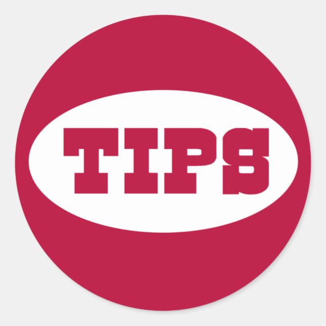 Red TIPS Tipp Jar Stickers (Vorderseite)