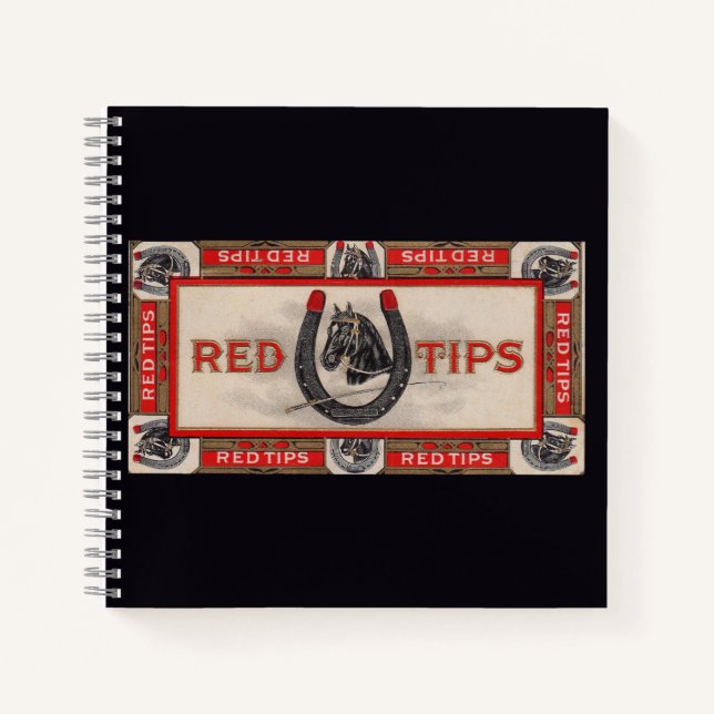 Red Tips Zigarrenlabel print Notizbuch (Vorderseite)