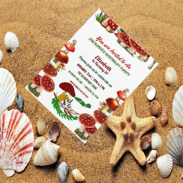 Red Toadstool Garden Fairy Kindergeburtstag Party Einladung