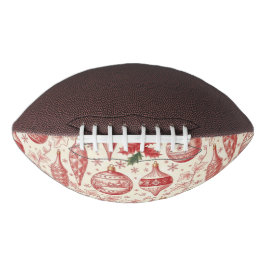 Red Toile Chinoiserie Christmas Ornaments Football