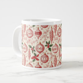 Red Toile Chinoiserie Christmas Ornaments Jumbo-Tasse