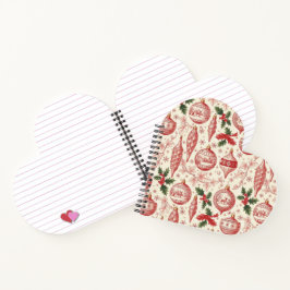 Red Toile Chinoiserie Christmas Ornaments Notizbuch