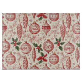 Red Toile Chinoiserie Christmas Ornaments Schneidebrett