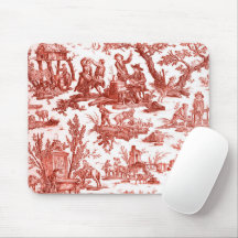 Red Toile de Jouy