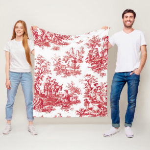 Red Toile Fleecedecke