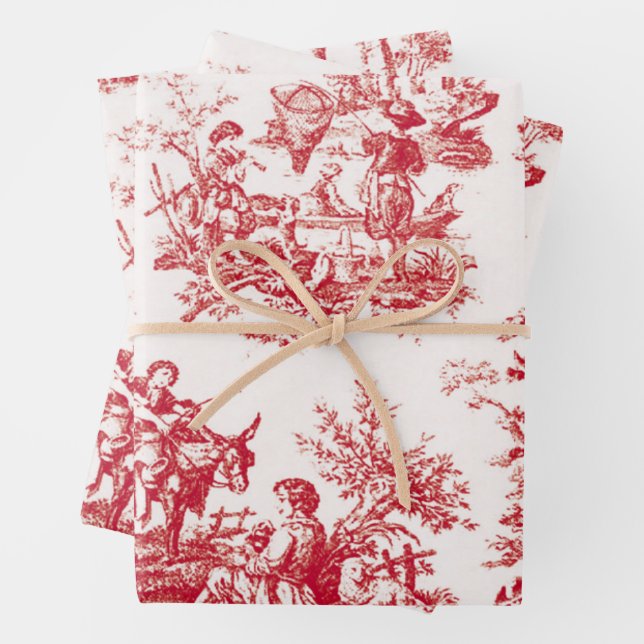 Red Toile Geschenkpapier Set (Beispiel)