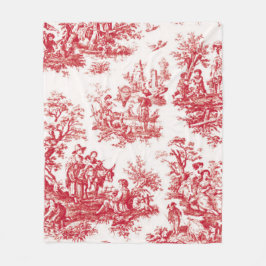 Red Toile Holiday Fleecedecke