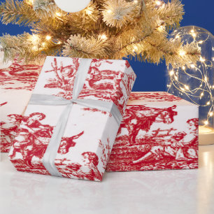 Red Toile Holiday Geschenkpapier