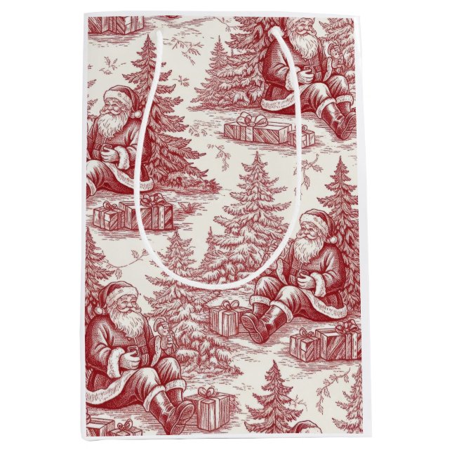Red Toile Mittlere Geschenktüte (Vorderseite)