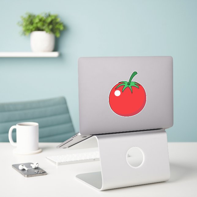 Red Tomato Aufkleber (Laptop auf Schreibtisch)