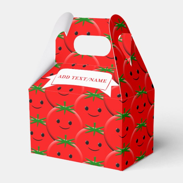 Red Tomato Pattern Individuelle Name Geschenkschachtel (Vorderseite)
