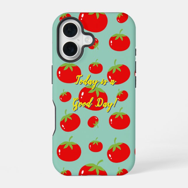 Red Tomato Pattern iPhone 16 Hülle (Rückseite)