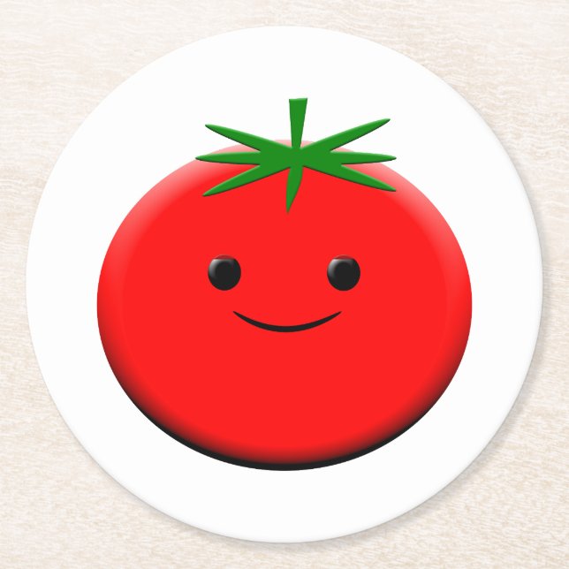 Red Tomato Runder Pappuntersetzer (Vorderseite)