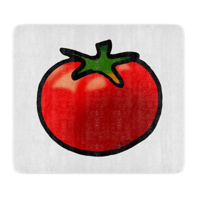 Red Tomato Whimsical Custom Art Schneidebrett (Vorderseite)