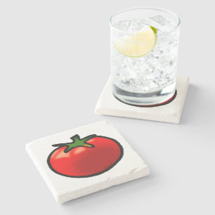 Red Tomato Whimsical Custom Art Steinuntersetzer