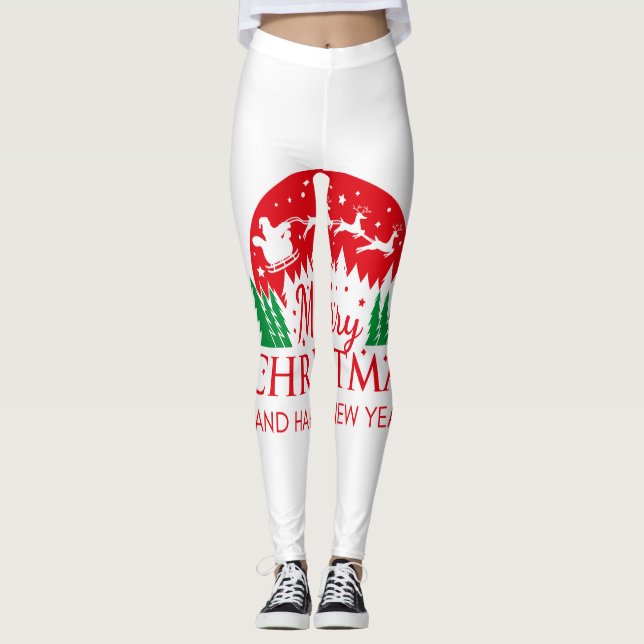 Red Top Qualität Weihnachten Leggings für Geschenk (Vorderseite)