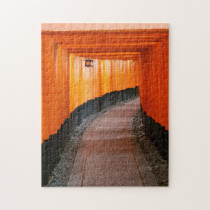 Red Tori Gates Shrine Kyōto Japan Reisen Foto Puzzle