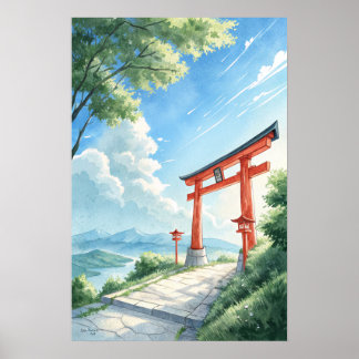 Red Torii Gate Poster