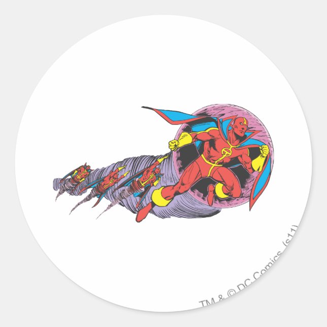 Red Tornado in Wind Motion Runder Aufkleber (Vorderseite)