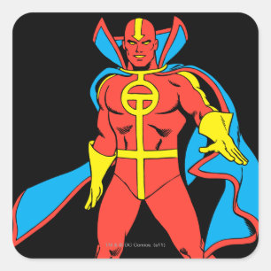 Red Tornado Pose Quadratischer Aufkleber