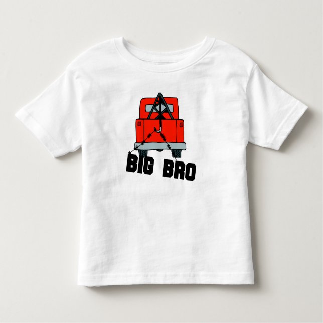 Red Tow Truck Big Bro Kleinkind T-shirt (Vorderseite)