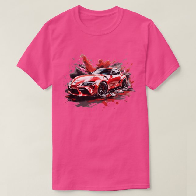 Red Toyota Supra Mk4 T-Shirt (Design vorne)