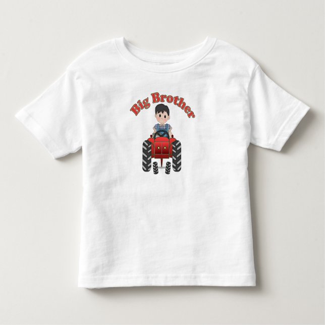 Red Tractor Big Brother Kleinkind T-shirt (Vorderseite)