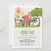 Red Tractor Farm Boy Kindergeburtstag