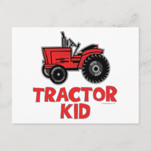 Red Tractor Kid Postkarte